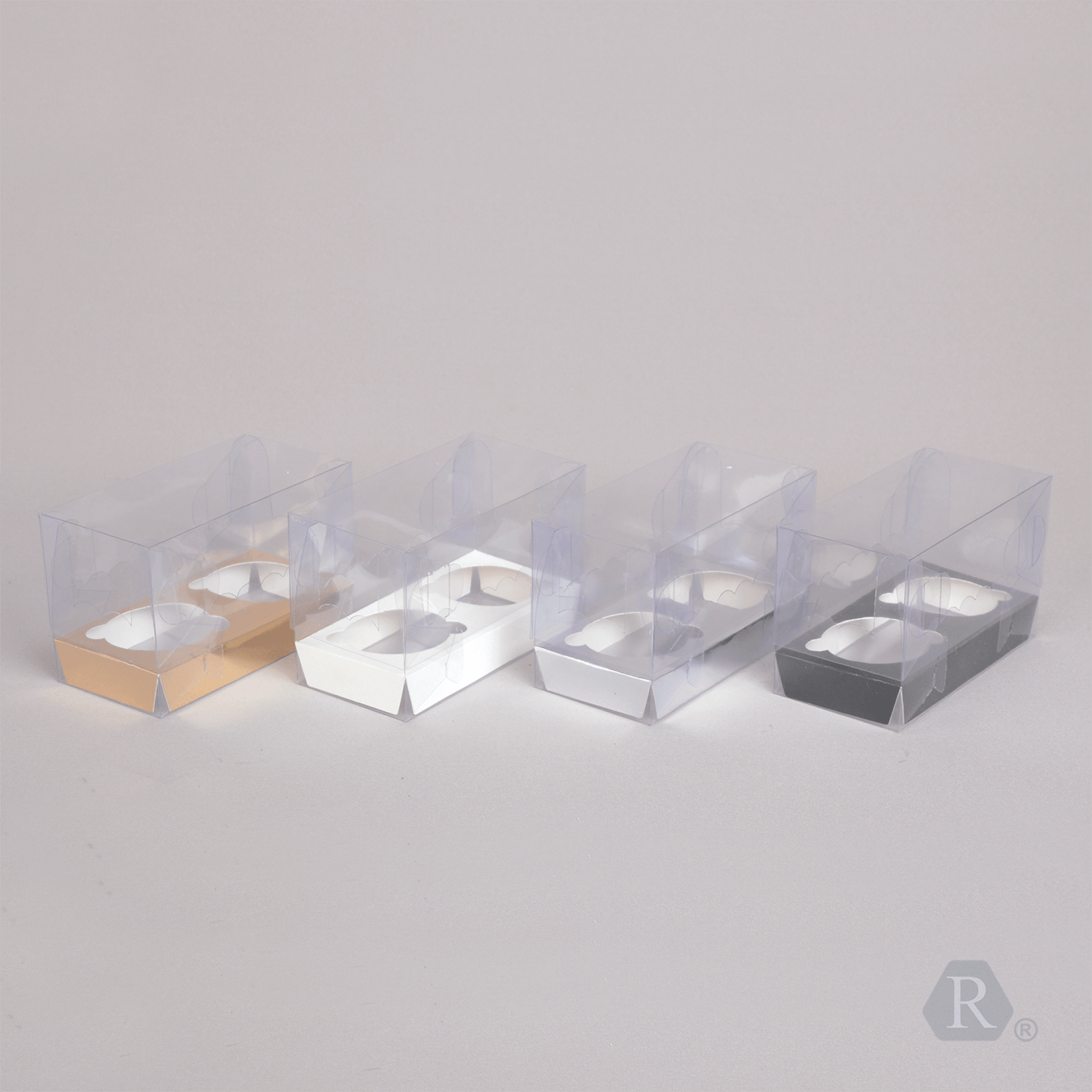 Caja 2 Cupcakes Transparente (25pzs)